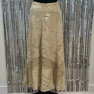 NWT Vintage 90s Coldwater Creek Mixed media inlays midi flowy skirt misses sz m